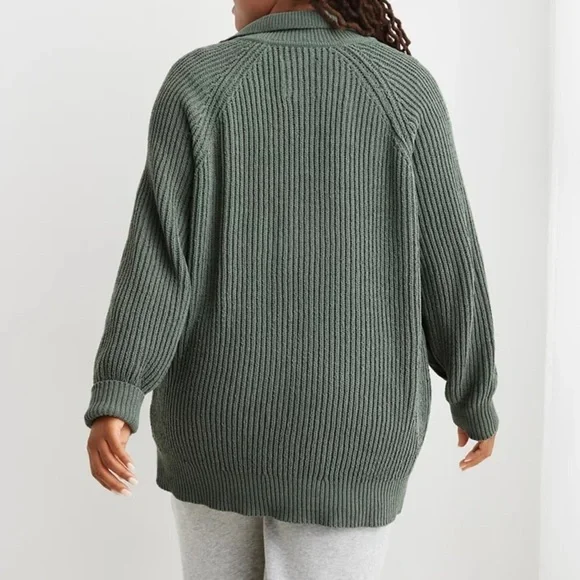 Aerie Sugar Rush Chenille Sweater Royal Palm Green - Picture 6 of 6